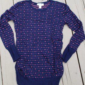 Motherhood Maternity LS Striped Sweater Cotton L
